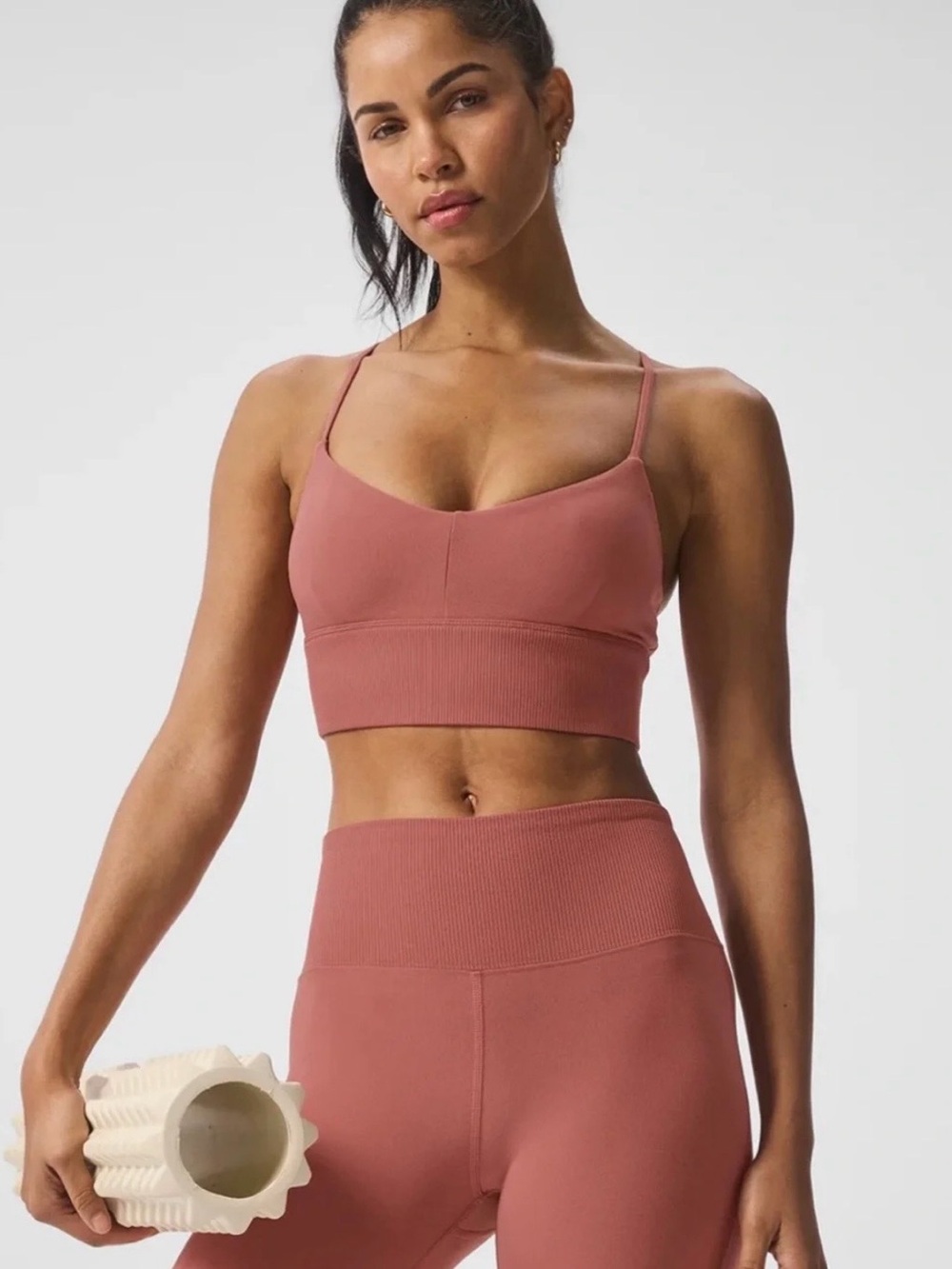 Alo Yoga Bra and Legging Set in Terracotta